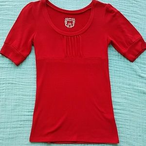 Red Juniors Fitted Top